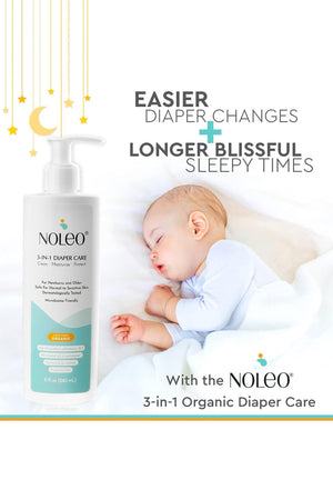 NOLEO DUO: 3-in-1 Diaper Rash Cream & Large Cotton Pads | Bundle
