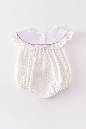 Luna's White Floral Embroidered Girl Bubble