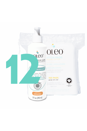 NOLEO DUO: 3-in-1 Diaper Rash Cream & Large Cotton Pads | Bundle