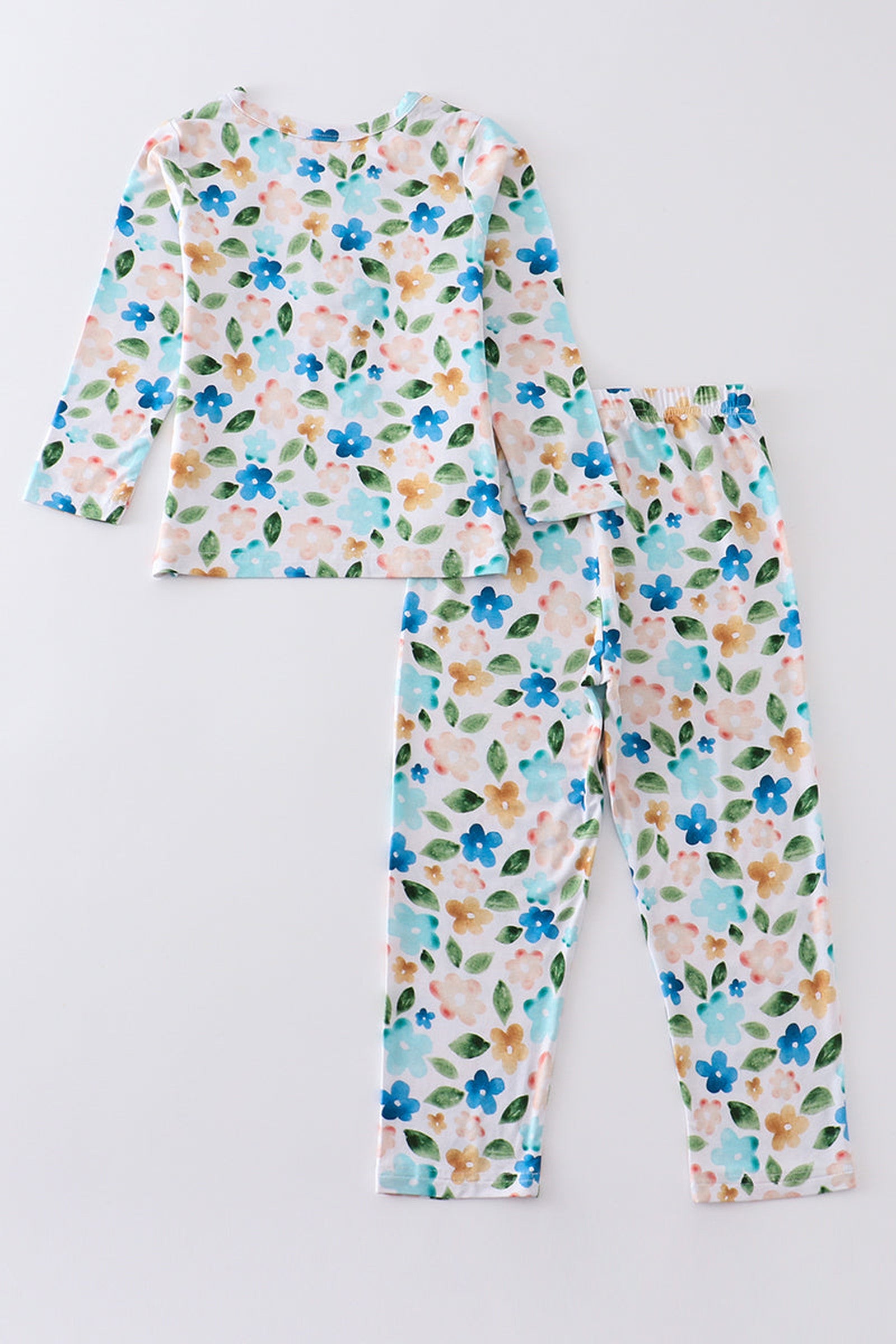 Spring blue floral bamboo pajama set - AlTerra Retail, LLC