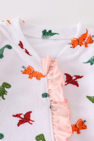 Dinosaur print baby girl sleepsuit  | Cotton