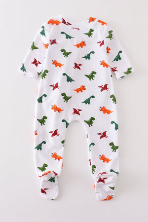 Dinosaur print baby girl sleepsuit  | Cotton