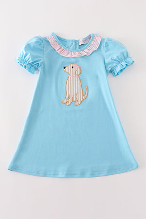 Abby's Blue Puppy Applique Dress