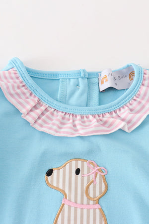 Abby's Blue Puppy Applique Dress