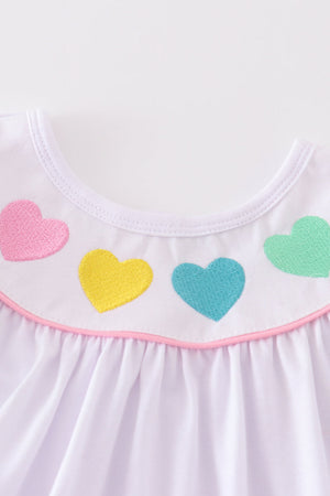 Valentine's Day Heart Embroidered Girl Dress