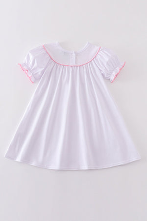 Valentine's Day Heart Embroidered Girl Dress