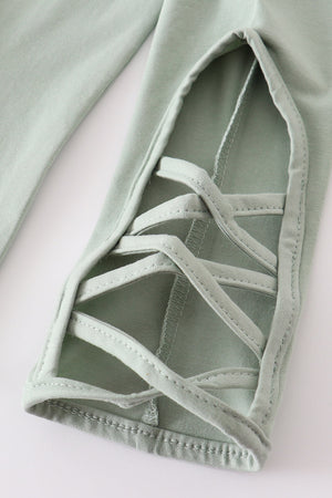 Sage Green hollow out legging