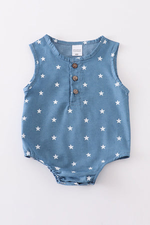 Jack's Blue Star Print Boy Bubble | Baby Essentials  | Cotton