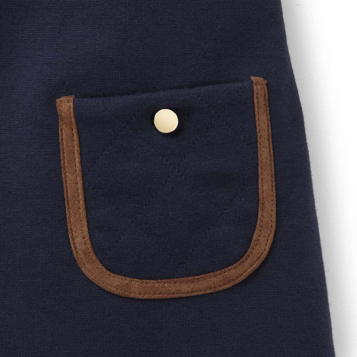 Organic Cotton Quilted Ponte Riding Baby Dress, Navy
