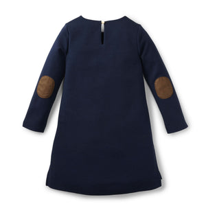 Organic Cotton Quilted Ponte Riding Baby Dress, Navy