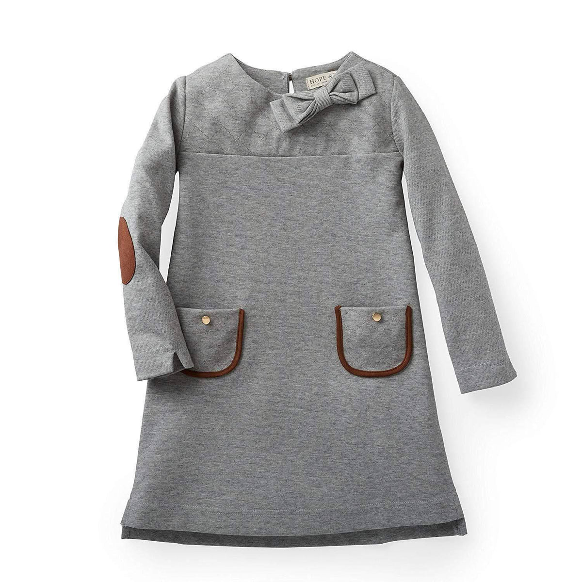 Organic Cotton Quilted Ponte Riding Baby Dress, Gray