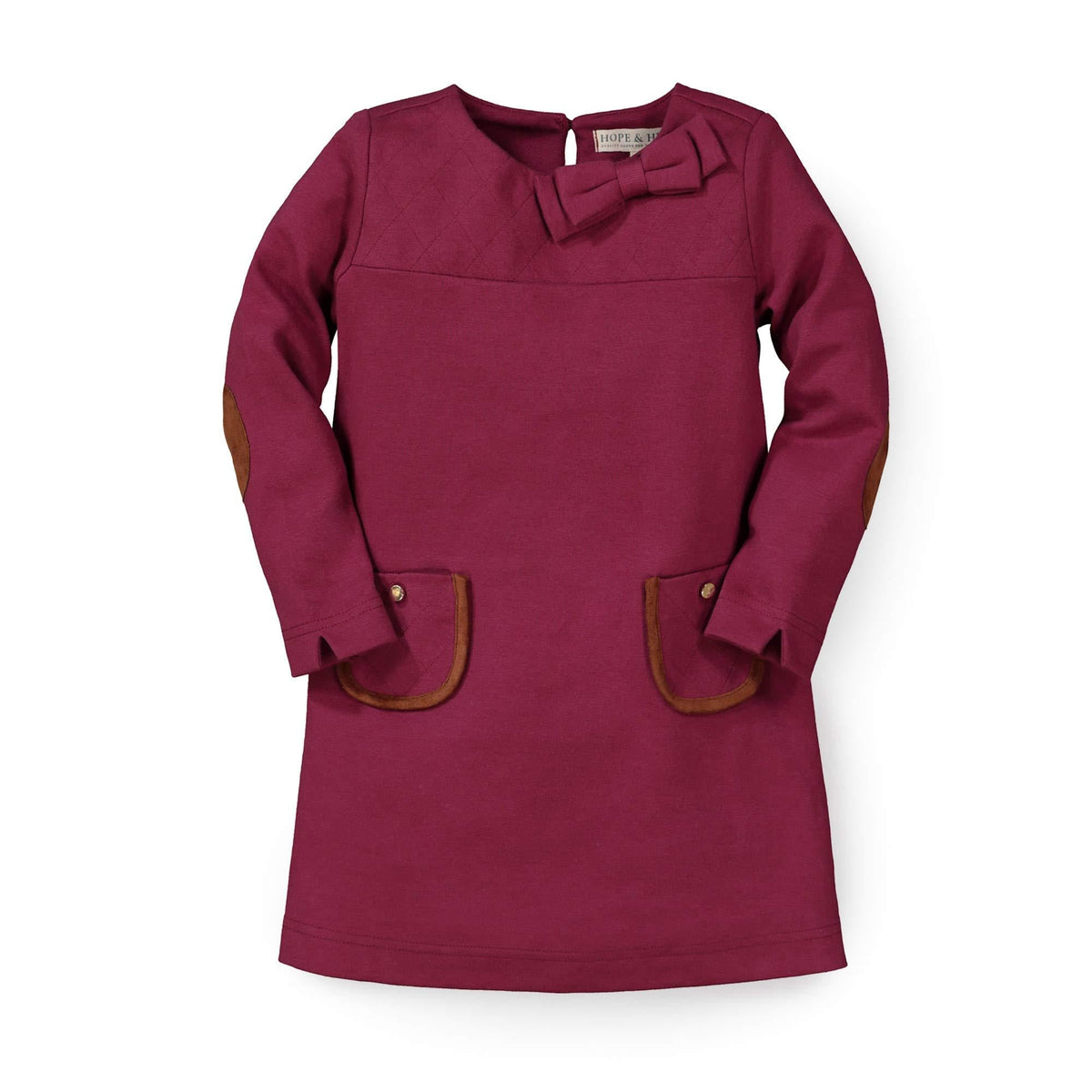 Organic Cotton Quilted Ponte Riding Baby Dress, Berry