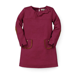 Organic Cotton Quilted Ponte Riding Baby Dress, Berry