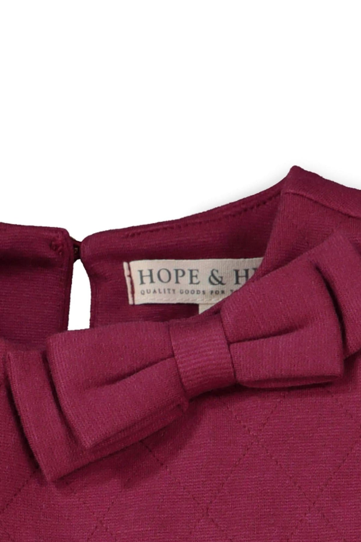 Organic Cotton Quilted Ponte Riding Baby Dress, Berry