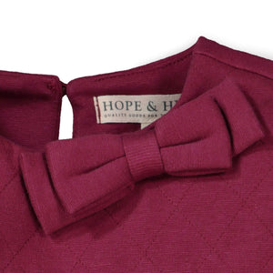 Organic Cotton Quilted Ponte Riding Baby Dress, Berry