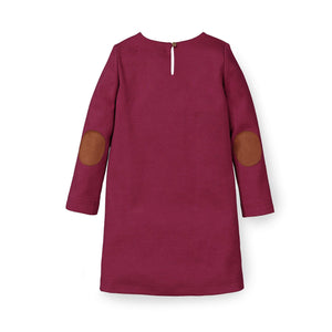 Organic Cotton Quilted Ponte Riding Baby Dress, Berry