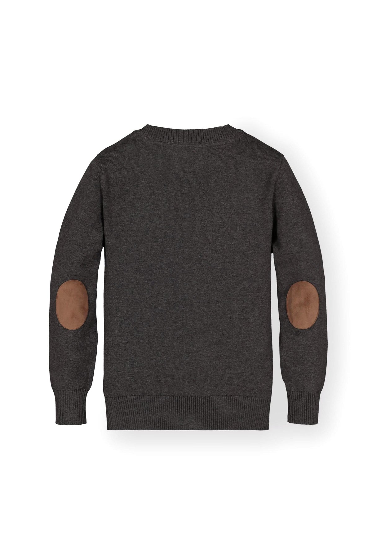 Hope & Henry Fine Gauge V-Neck Sweater with Elbow Patches