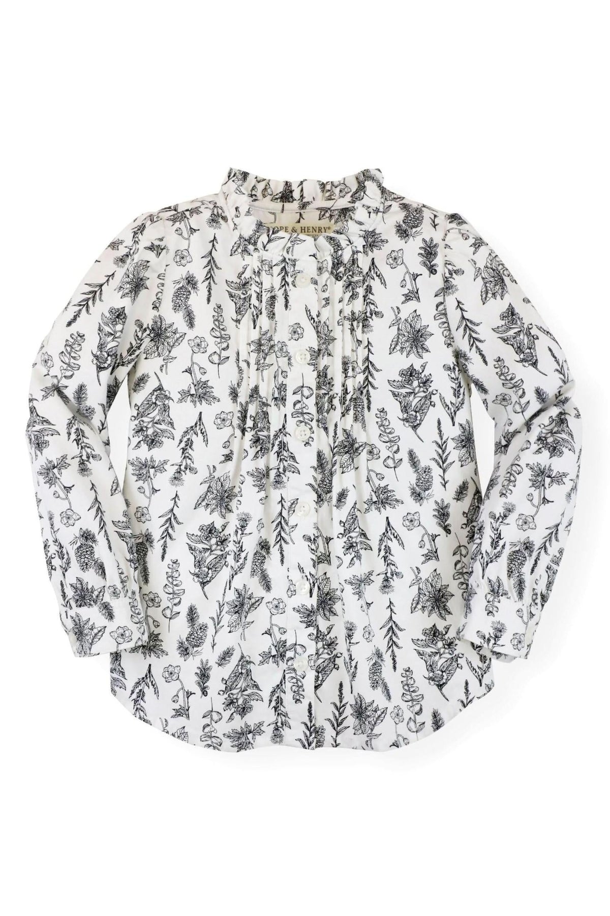 Ruffle Neck Blouse with Pintucks - Made with Organic Cotton - Baby