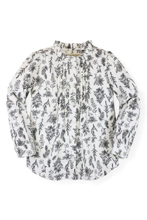 Ruffle Neck Blouse with Pintucks - Made with Organic Cotton - Baby