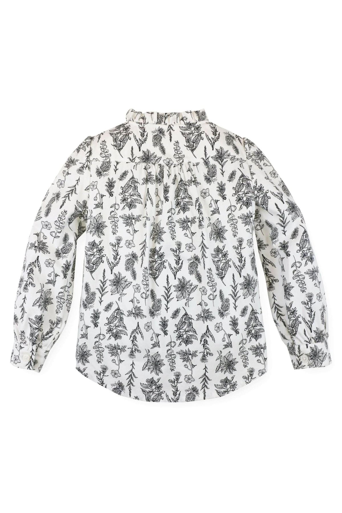 Ruffle Neck Blouse with Pintucks - Made with Organic Cotton - Baby