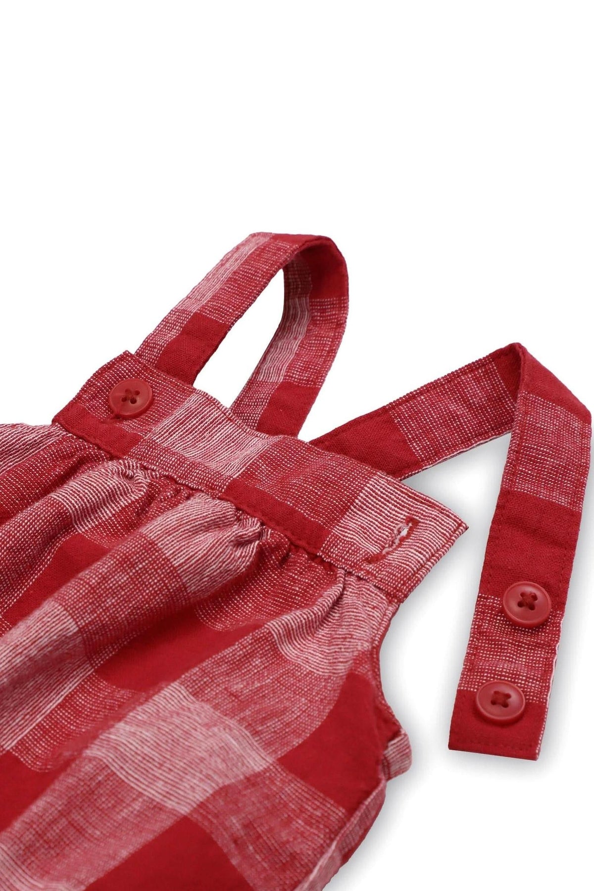 Hope & Henry Organic Cotton Seersucker Bubble Romper, Red Pencil Check, Baby