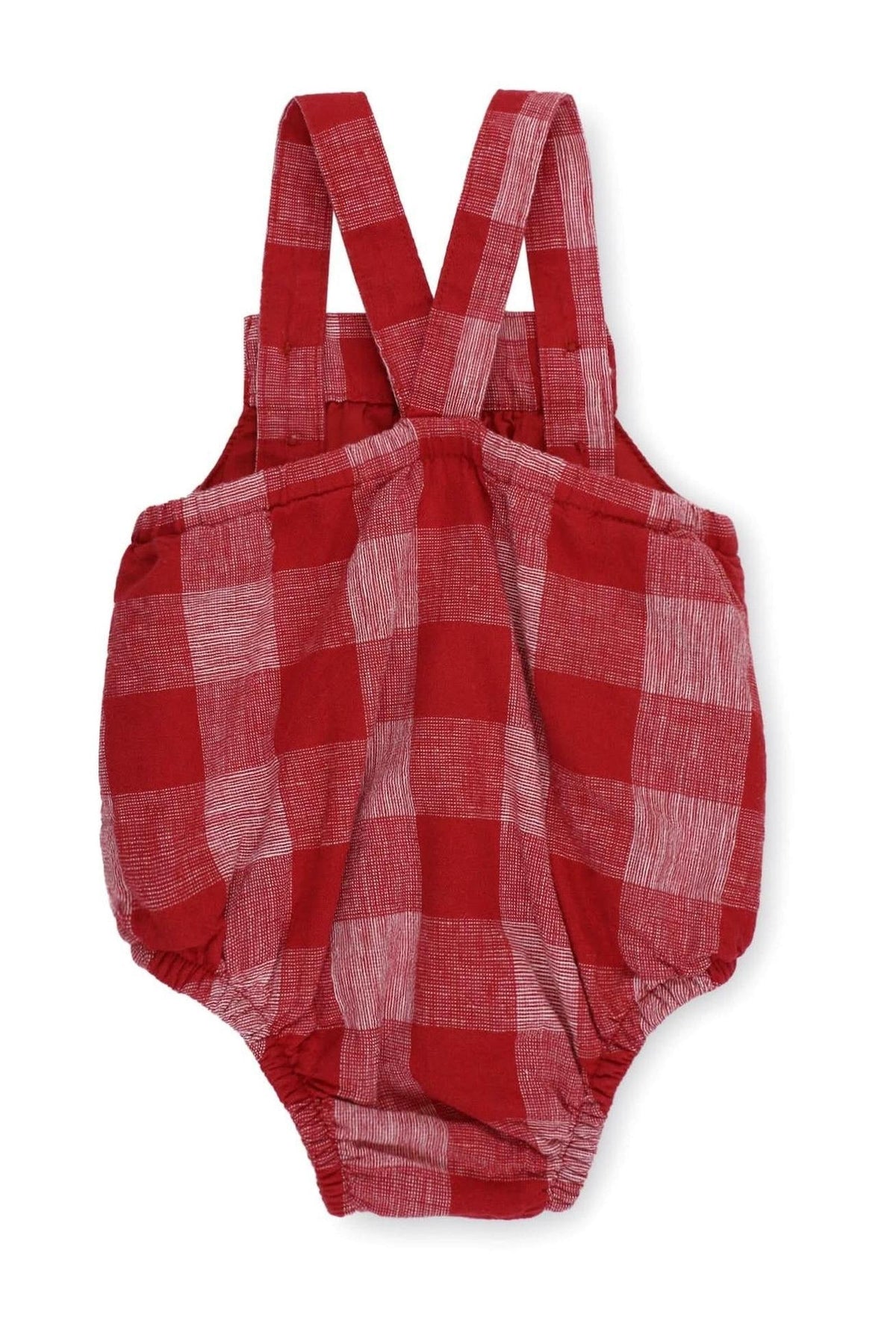 Hope & Henry Organic Cotton Seersucker Bubble Romper, Red Pencil Check, Baby