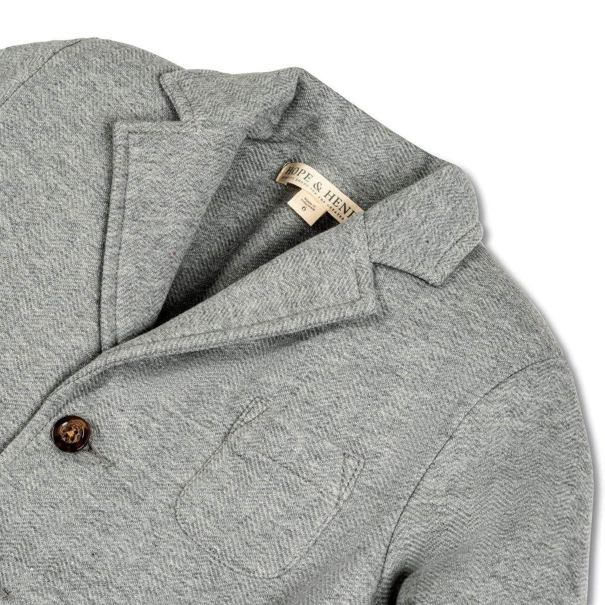 Organic Cotton Fleece Baby Blazer, Gray
