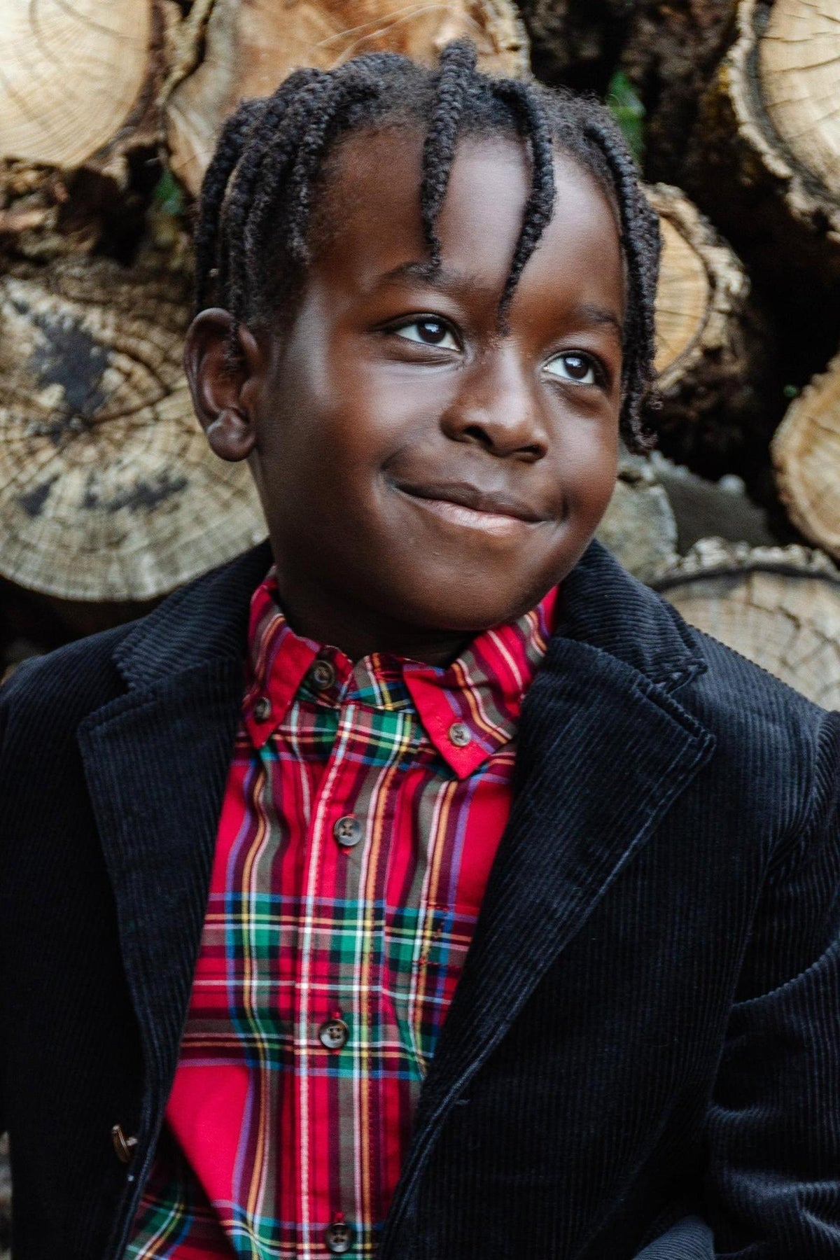 Organic Cotton Stretch Poplin Shirt, Red Holiday Tartan, Sizes 2T-18, Family Matching