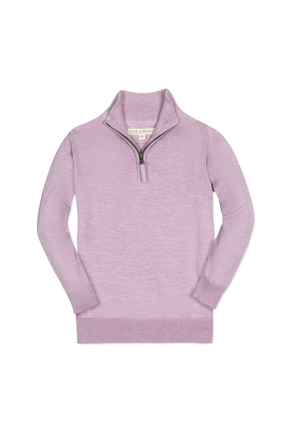 Hope & Henry Organic Cotton Fine Gauge Half Zip Sweater - Baby