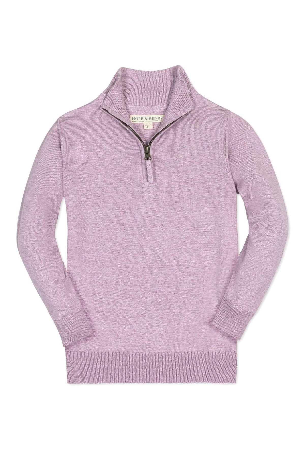Hope & Henry Organic Cotton Fine Gauge Half Zip Sweater