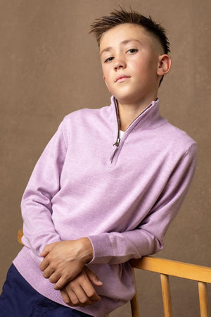 Hope & Henry Organic Cotton Fine Gauge Half Zip Sweater
