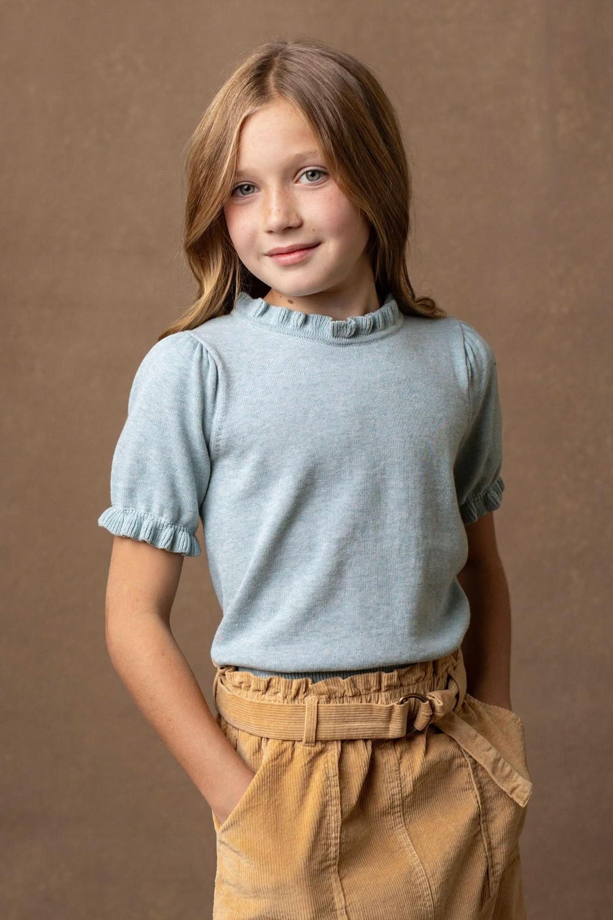 Hope & Henry Organic Cotton Puff Sleeve Sweater - Baby