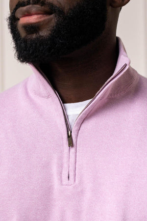 Organic Cotton Fine Gauge Half Zip Sweater