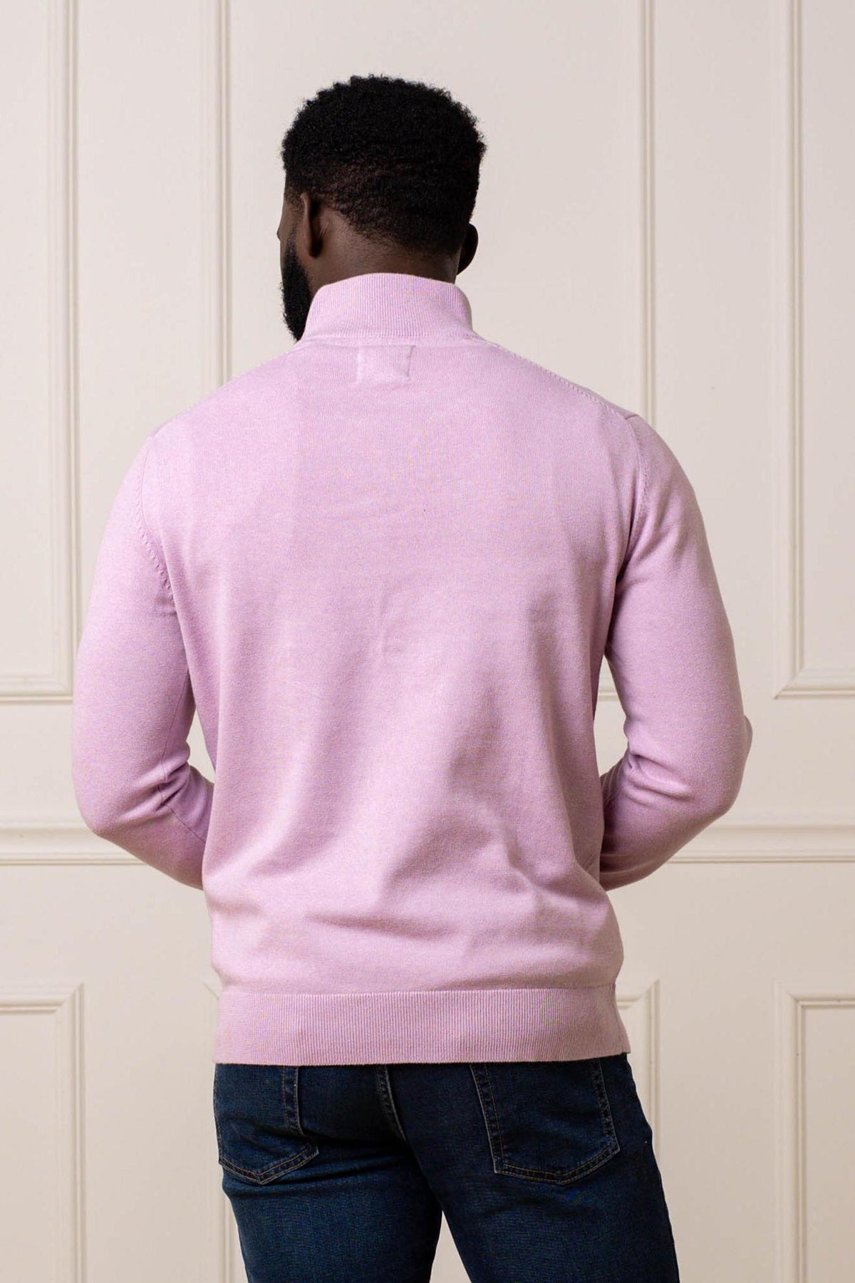 Organic Cotton Fine Gauge Half Zip Sweater