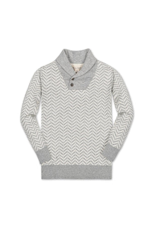 Hope & Henry Organic Cotton Intarsia Shawl Collar Sweater