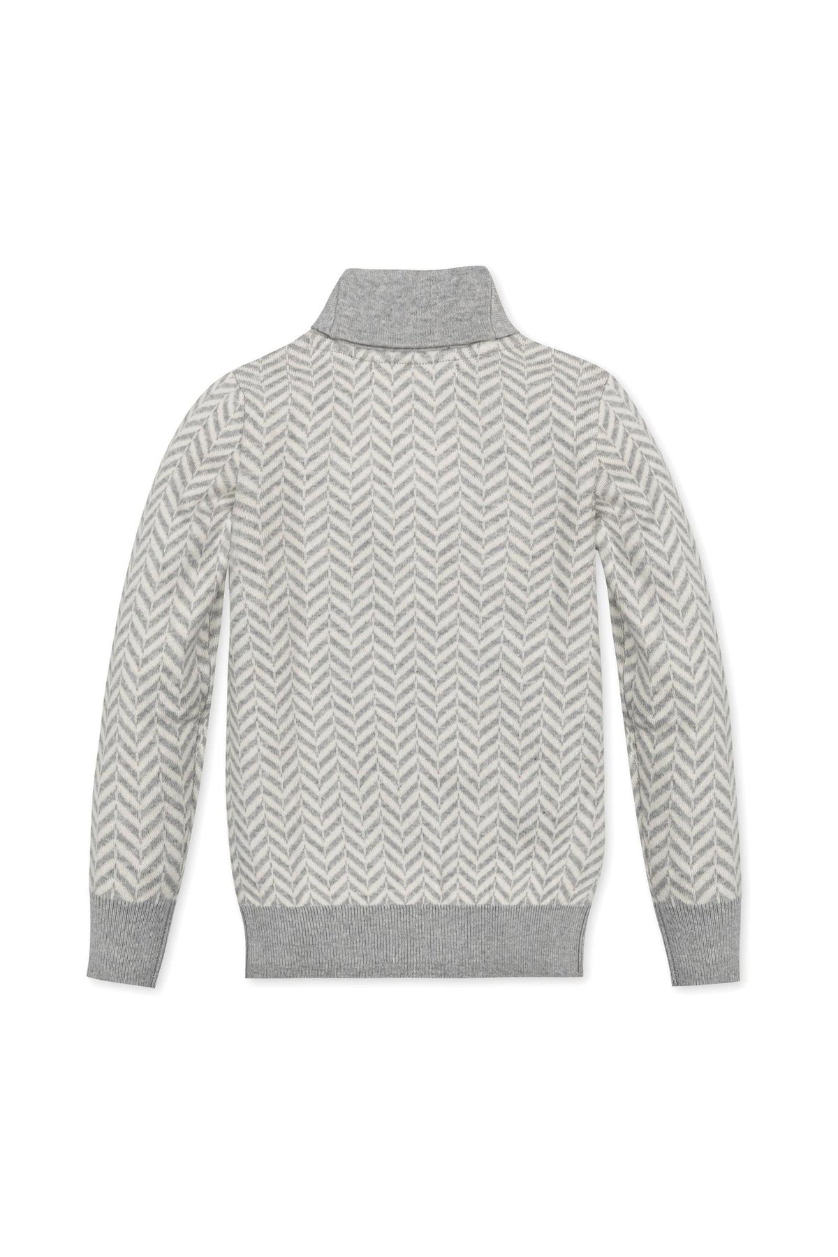 Hope & Henry Organic Cotton Intarsia Shawl Collar Sweater