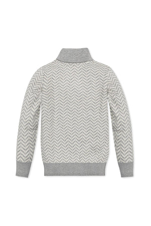 Hope & Henry Organic Cotton Intarsia Shawl Collar Sweater
