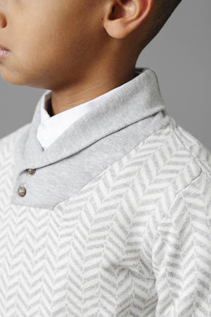 Hope & Henry Organic Cotton Intarsia Shawl Collar Sweater
