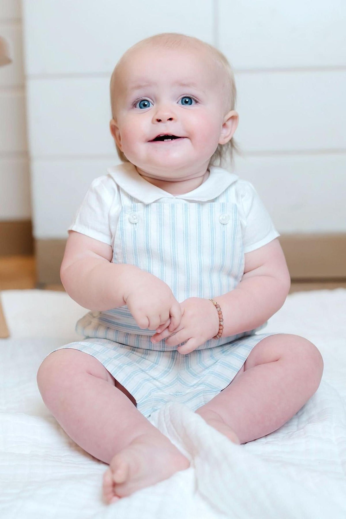 Hope & Henry Linen Shortie Overall Set