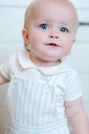 Hope & Henry Linen Shortie Overall Set