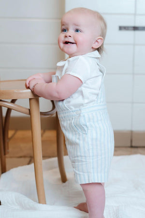 Hope & Henry Linen Shortie Overall Set