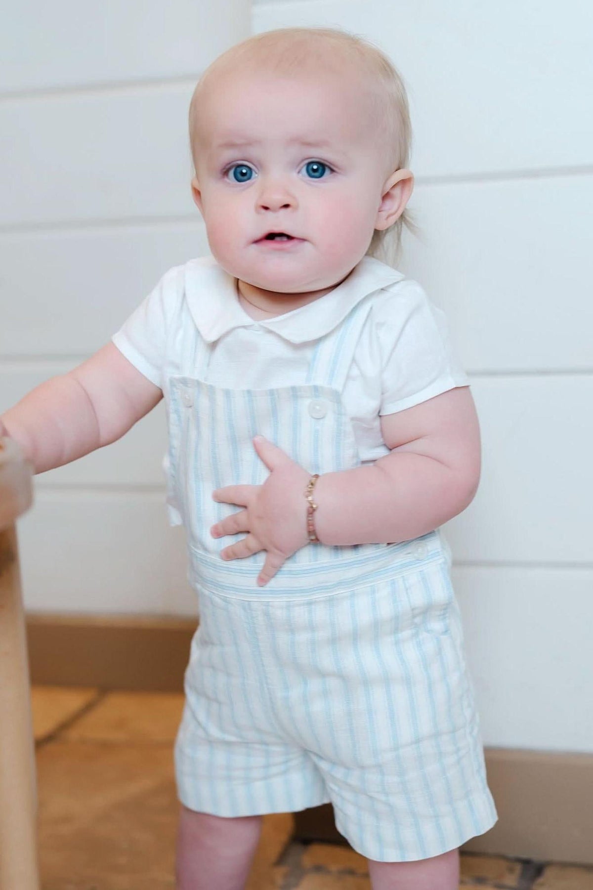 Hope & Henry Linen Shortie Overall Set
