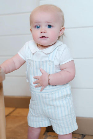 Hope & Henry Linen Shortie Overall Set