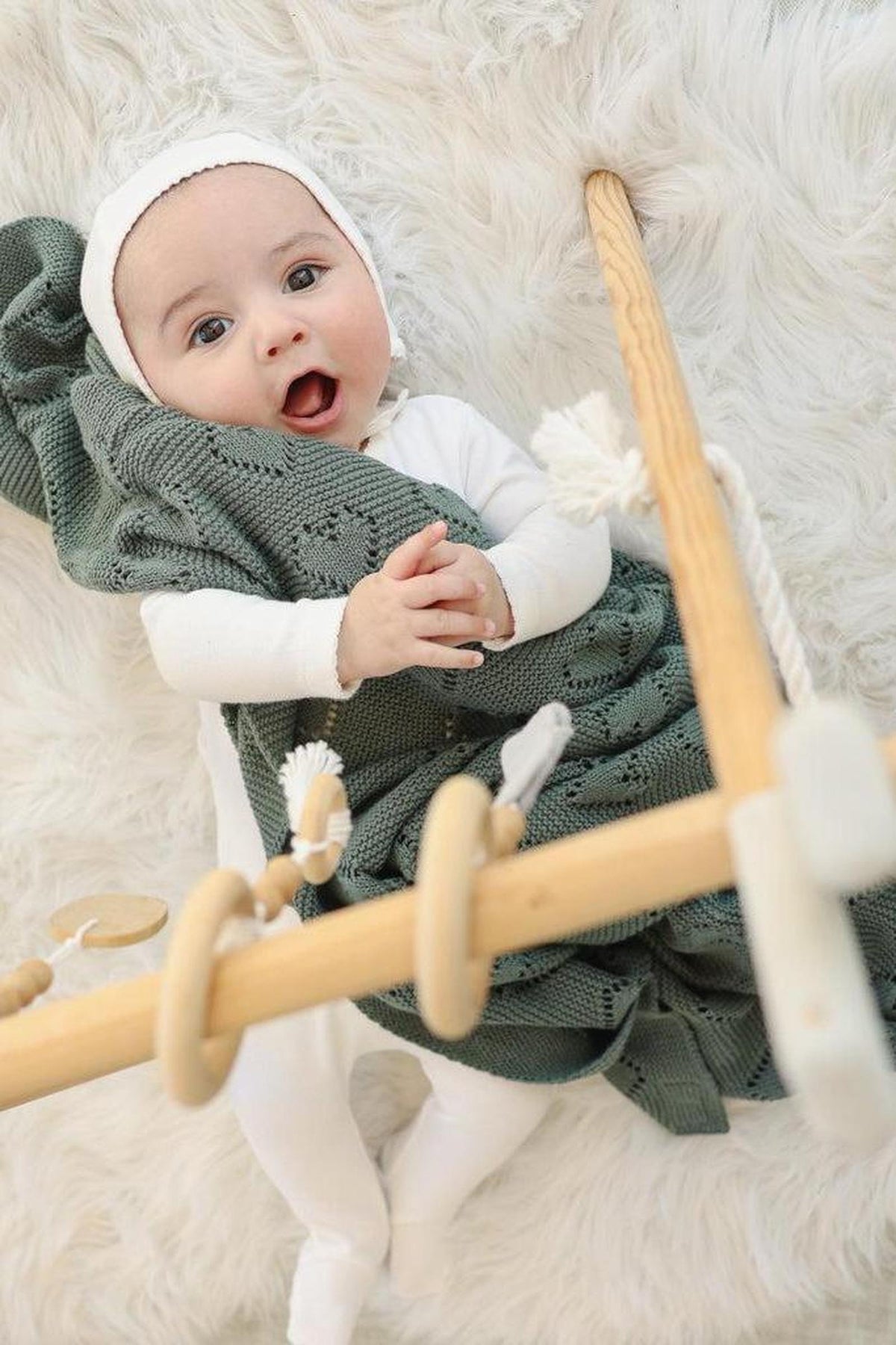 Knit Heart Luxury Swaddle Blanket | 100% OEKO Tex Pima Cotton