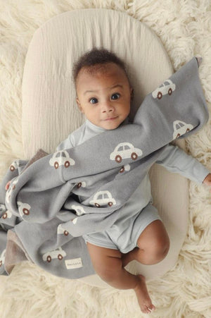 Knit Car Luxury Swaddle Blanket | 100% OEKO Tex Pima Cotton