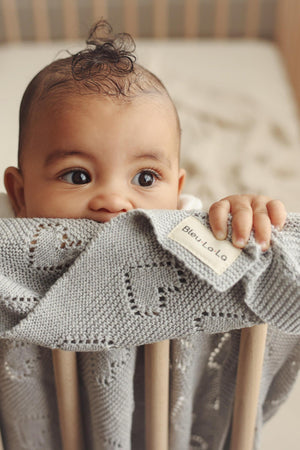 Knit Heart Luxury Swaddle Blanket | 100% OEKO Tex Pima Cotton