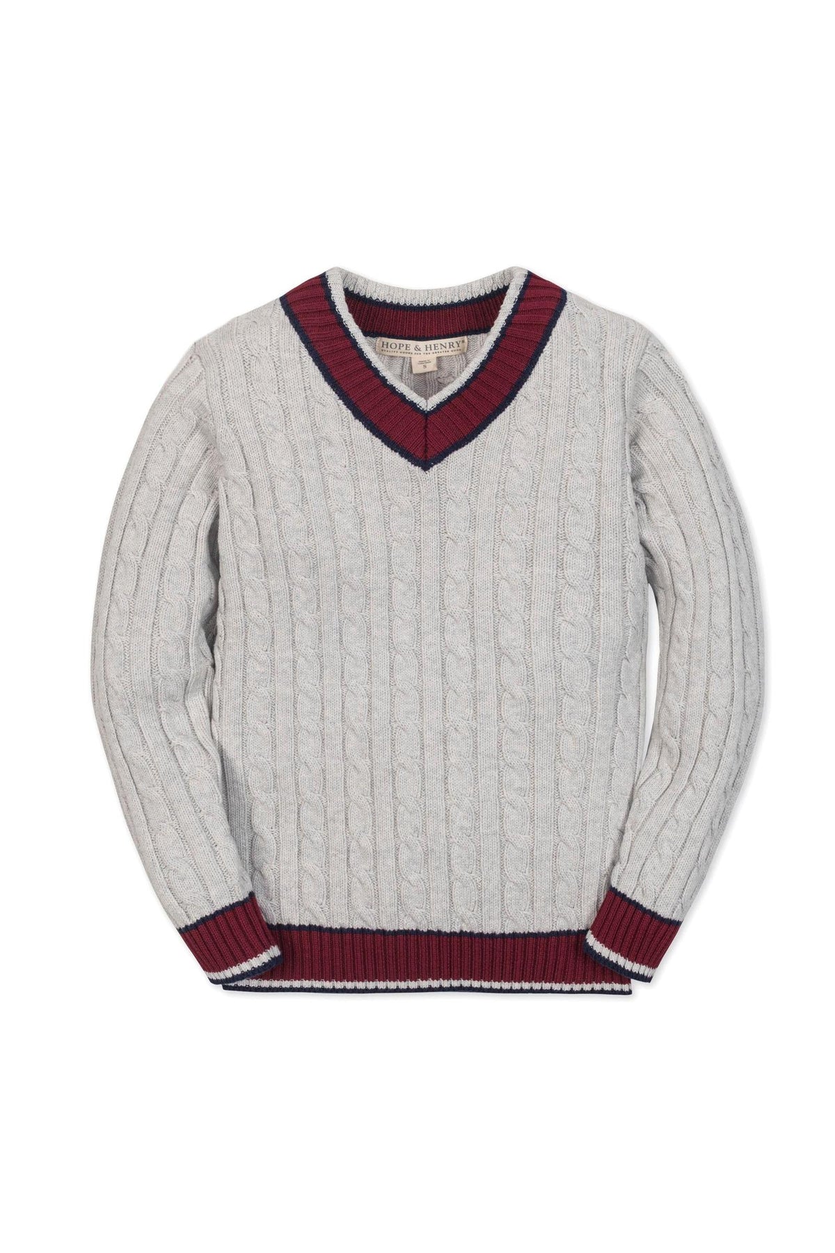 Hope & Henry Organic Cotton V-Neck Cricket Sweater