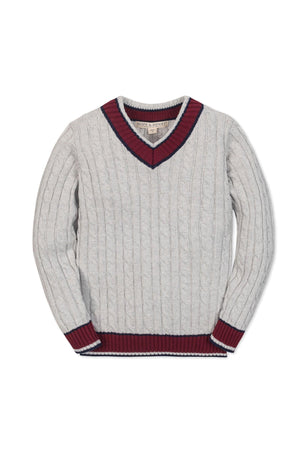 Hope & Henry Organic Cotton V-Neck Cricket Sweater