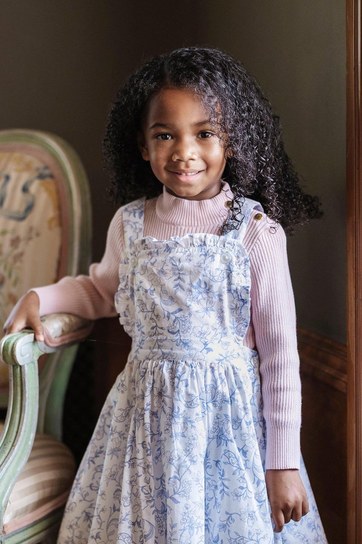 Hope & Henry - Girls Organic Ruffle Apron Dress - 3 / Winter Floral Hope & Henry - Girls Organic Ruffle Apron Dress - 3 / Winter Floral