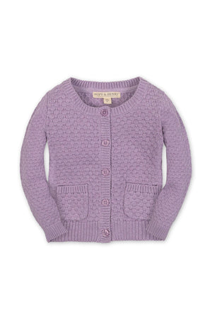 Hope & Henry Organic Textured Cardigan, Lavender Heather, Toddler & Kids